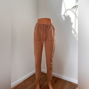 A&F High Waisted Dark Tan Joggers